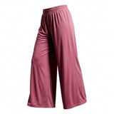 Casual Elastic Waist Wide Leg Pants