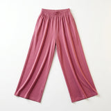 Casual Elastic Waist Wide Leg Pants