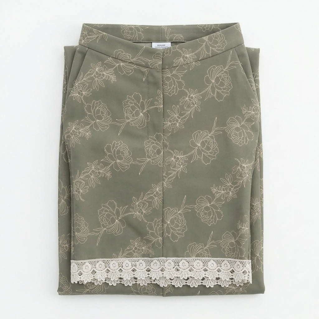 Women Floral Print Wide Leg Pants