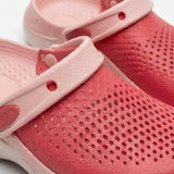 Girls Perforated Clog Sandals With Back Strap