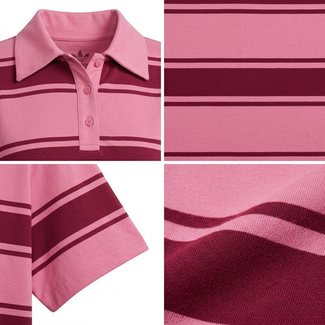 Casual And Striped Short Sleeve Polo Top