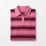 Casual And Striped Short Sleeve Polo Top
