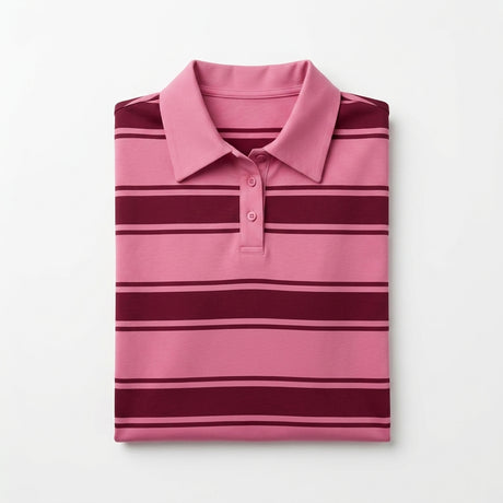 Casual And Striped Short Sleeve Polo Top