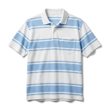 Casual And Striped Short Sleeve Polo Top