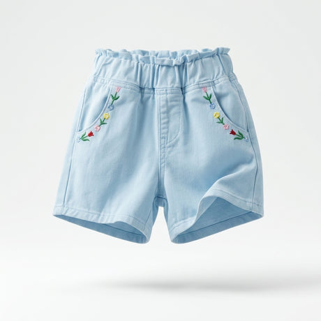 Kids Embroidered Floral Shorts