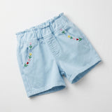 Kids Embroidered Floral Shorts