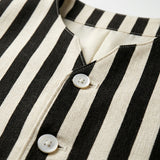 Kids Striped Button Front Vest