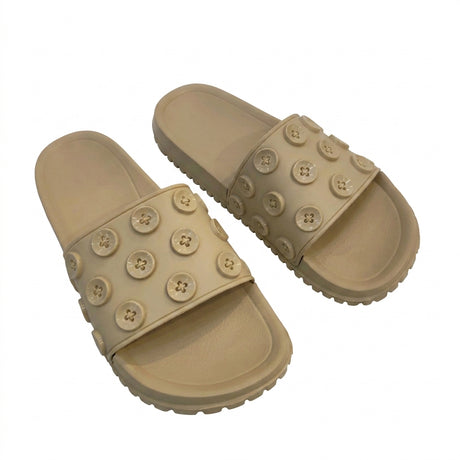 Women Button Comfort Slide Sandals