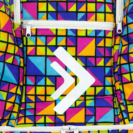 Geometric Print Sports Backpack With Shoe Compartment