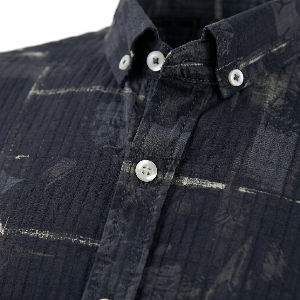 Kids Short Sleeve Textured Button Front Shirt