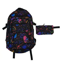 Kids Graphic Print School Backpack With Matching Pencil Case