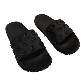 Women Button Comfort Slide Sandals