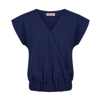 Girls Wrap Style Elastic Hem Blouse