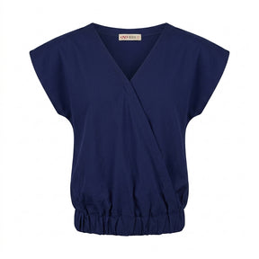 Girls Wrap Style Elastic Hem Blouse