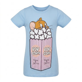 Girls Tom And Jerry Popcorn Graphic T Shirt Dress