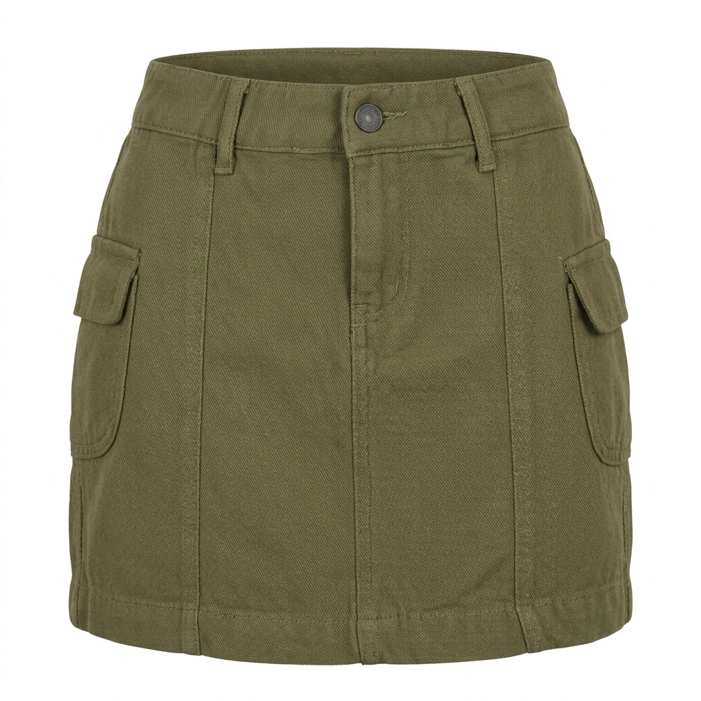 Girls Utility Cargo Mini Skirt