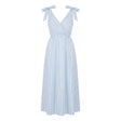 Women Striped Tie Shoulder Maxi Dress