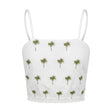 Girls Palm Tree Print Crop Camisole Top