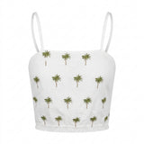Girls Palm Tree Print Crop Camisole Top