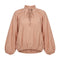 Casual Women Tie Neck Long Sleeve Peasant Blouse Semon