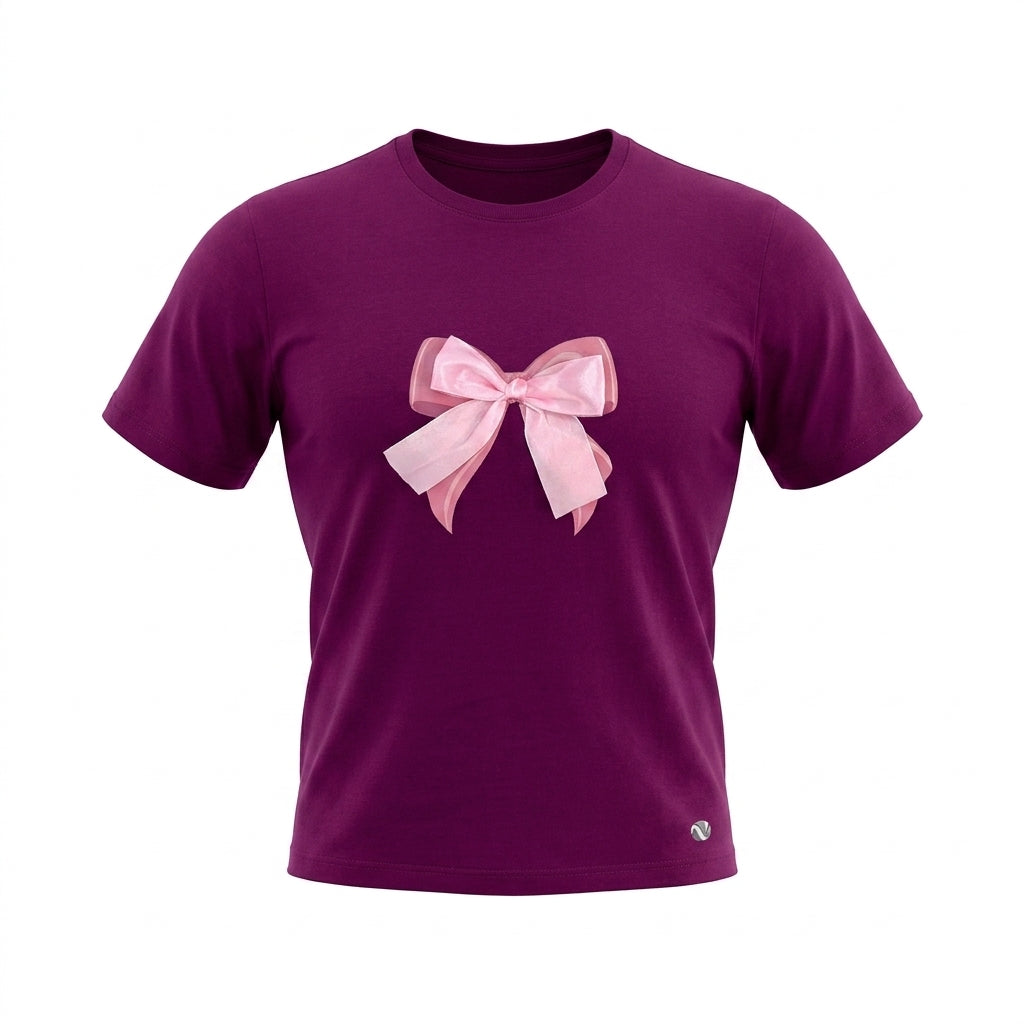 Girls 3D Bow Embellished T Shirt
