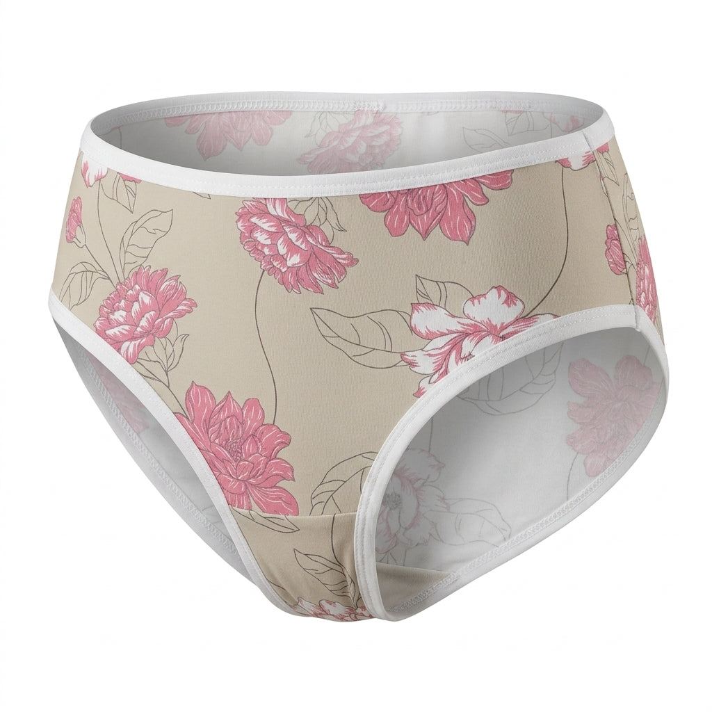 Women Floral Print Wire Free Lightly Padded Bra And Brief Set