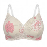 Women Floral Print Wire Free Lightly Padded Bra And Brief Set