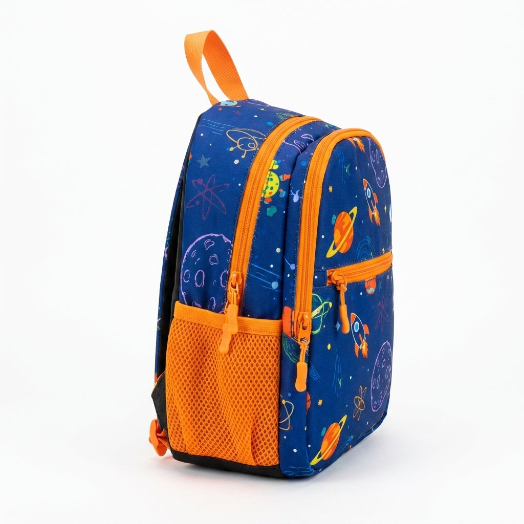 Kids Space Print Backpack Size Free
