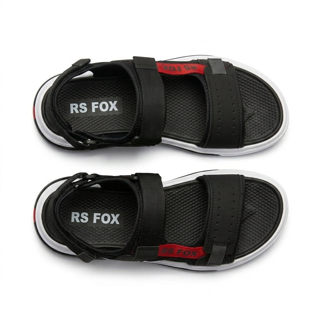 Men Hook And Loop Sport Sandals With Contrast Sole