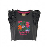 Girls Flowers Bloom Top And Floral Shorts Set