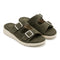 Women Suede Look Double Buckle Slide Sandals
