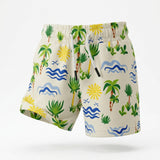 Kids Tropical Print Drawstring Shorts
