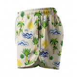 Kids Tropical Print Drawstring Shorts