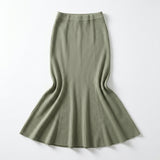 Women Basic Maxi Skirt With Side Slit