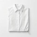 Women Lace Trim Sleeveless Collared Blouse