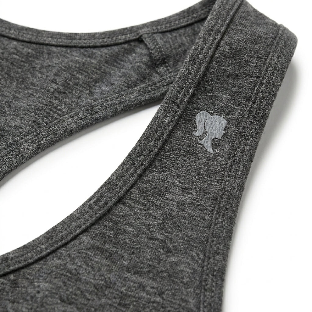 Women Charcoal Melange Racerback Sports Bra