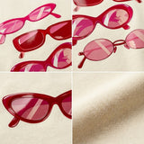 Casual Men Sunglasses Graphic T Shirt
