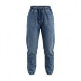 Girls Elastic Waist Denim Jogger Pants