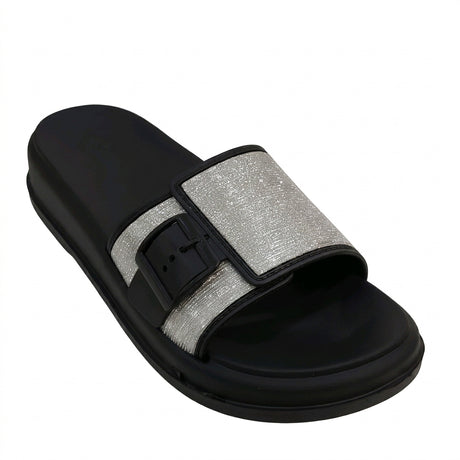 Women Glitter Buckle Slide Sandals