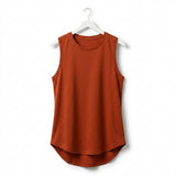 Women Sleeveless Curved Hem Tank Top