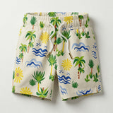 Kids Tropical Print Drawstring Shorts