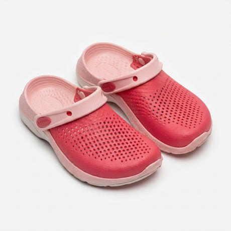 Girls Perforated Clog Sandals With Back Strap