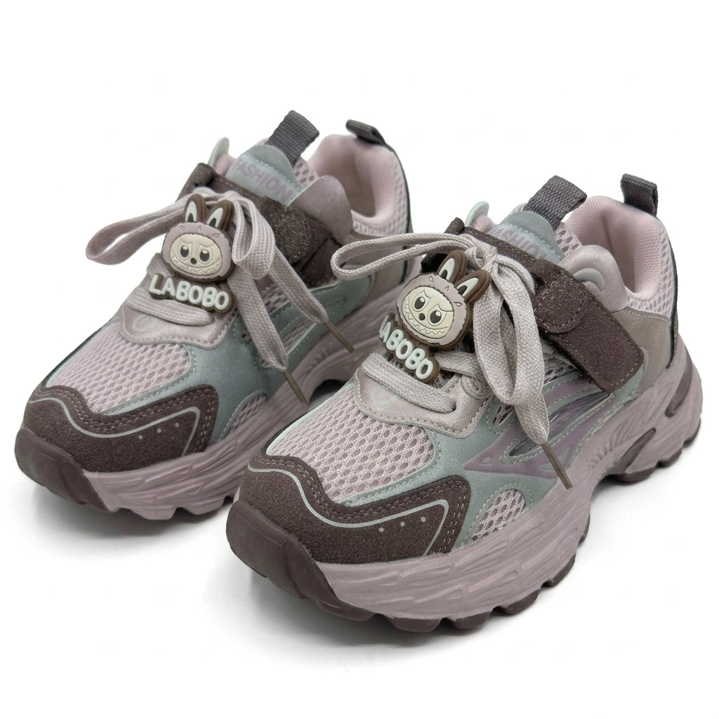 Kids Sports Sneakers With Hook And Loop Strap