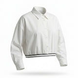 Women Cropped Button Front Shirt