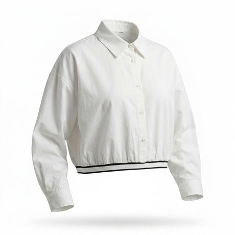 Women Cropped Button Front Shirt