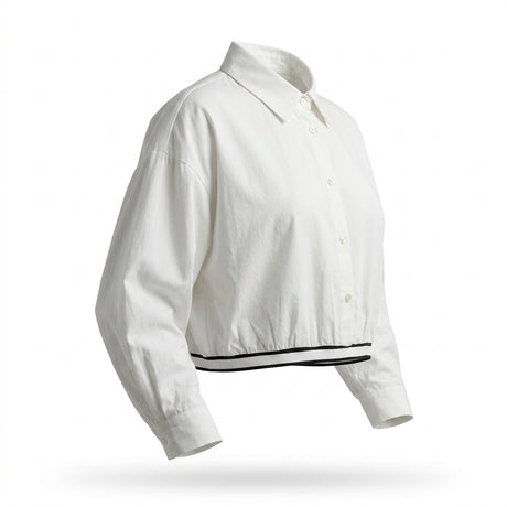 Women Cropped Button Front Shirt