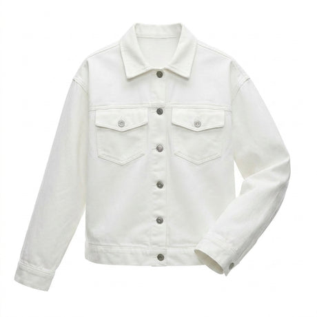 Girls Button Front Jacket With Flap Pockets