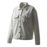Girls Button Front Jacket With Flap Pockets