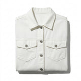 Girls Button Front Jacket With Flap Pockets