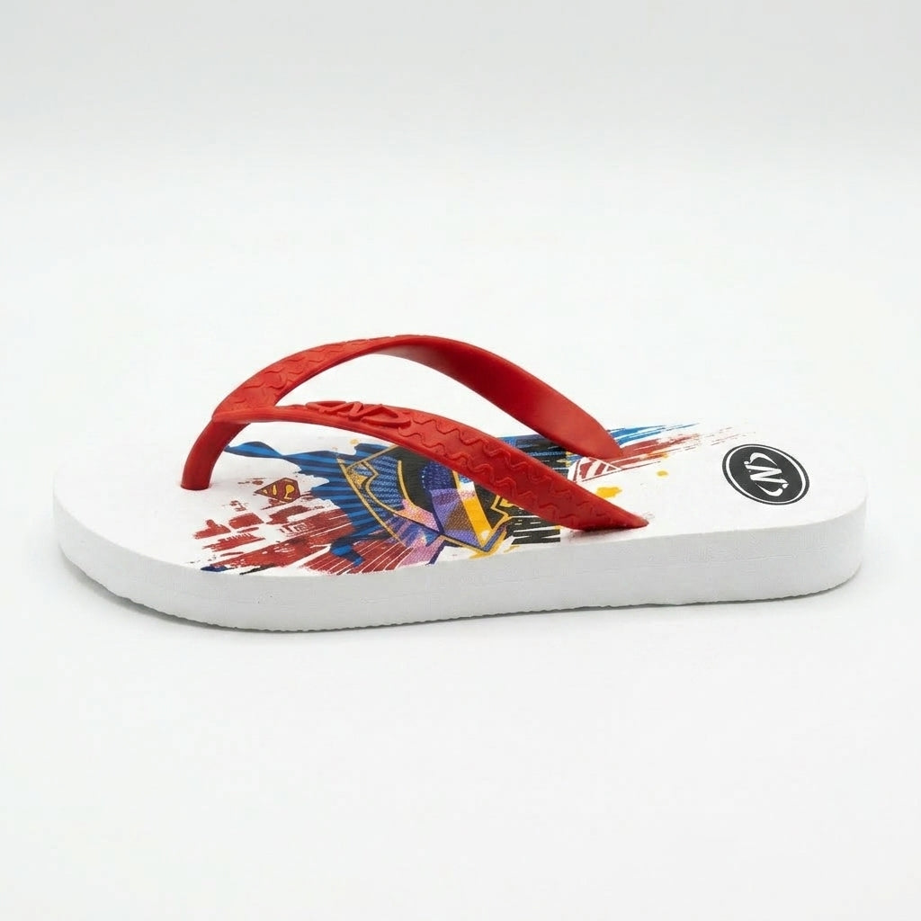 Boys Superhero Graphic Flip Flop Slipper With Straps